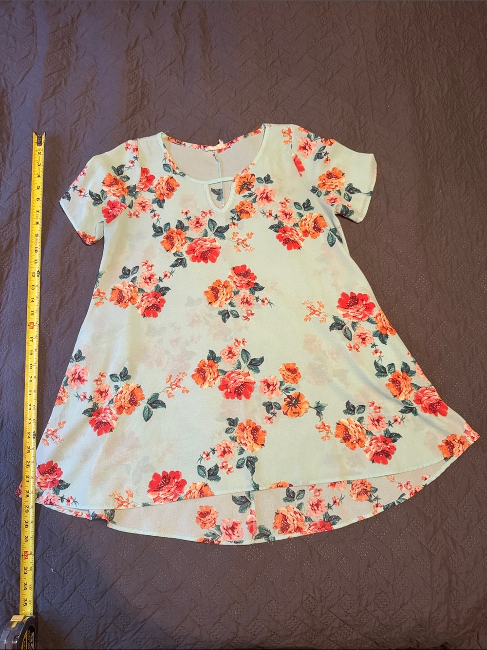 Flamingo Urban Mint Floral Short Sleeve Blouse